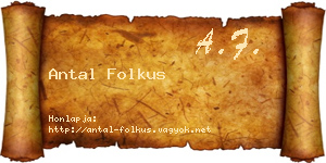 Antal Folkus névjegykártya